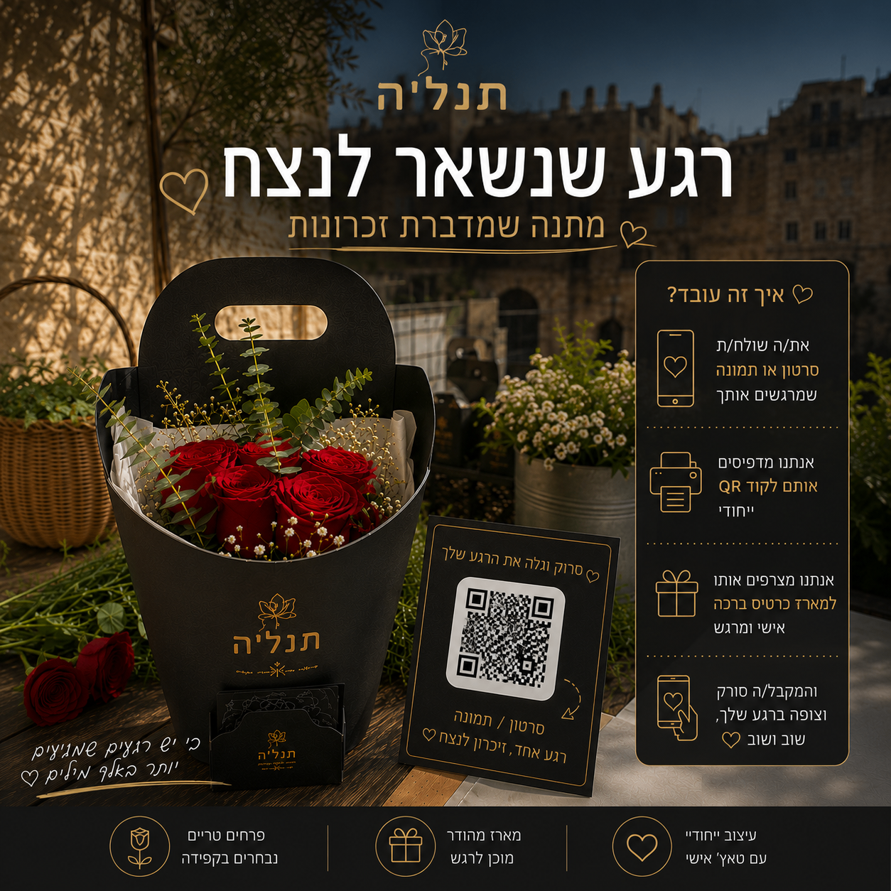 כרטיס ברכה ייחודי של חנל׳ה עם קוד QR